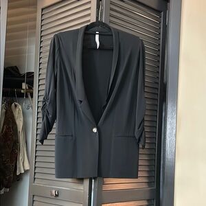 Black Blazer with Notched Lapels and Tailored Fit